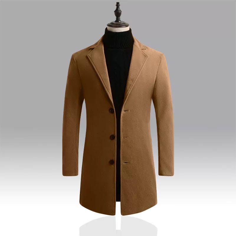 Winter Classic Solid Color Woolen Coat