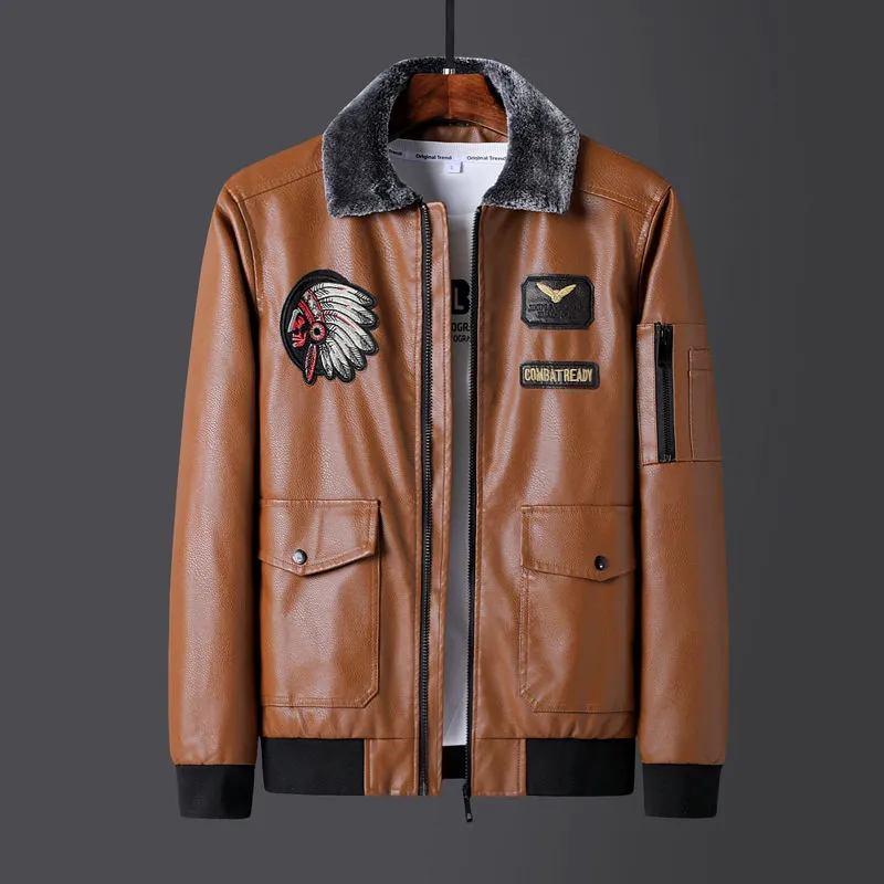 Men's cool fashion leather jacket