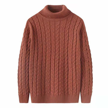 thick turtleneck solid color sweater