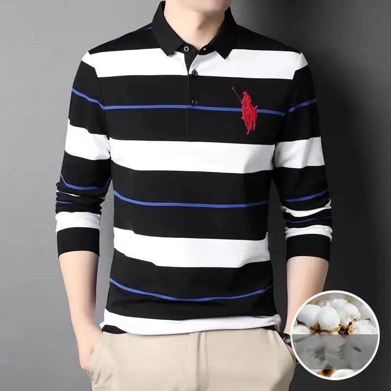 Embroidery stripe polo shirt