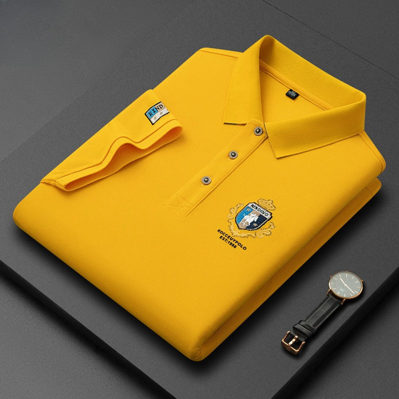 2024 New Style Embroidered Lapel Simple Casual Cotton Polo Shirt