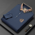 Men's Business Casual Embroidered Pure Cotton Long Sleeve Polo Shirt