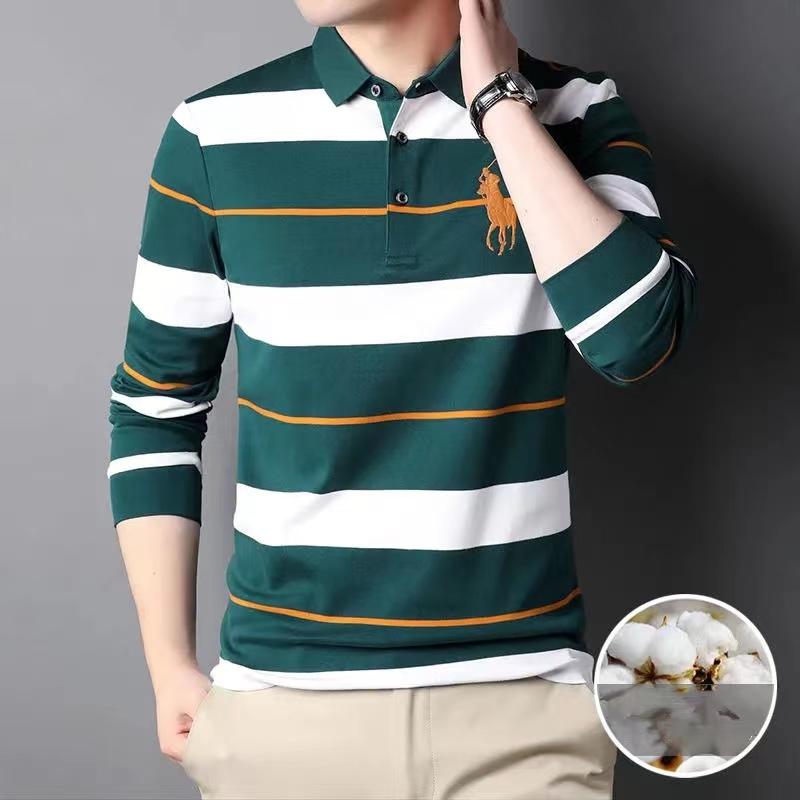 Embroidery stripe polo shirt