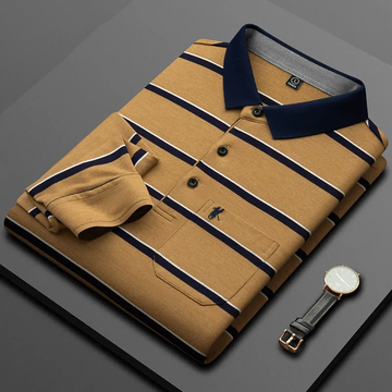 Striped men's polo shirt