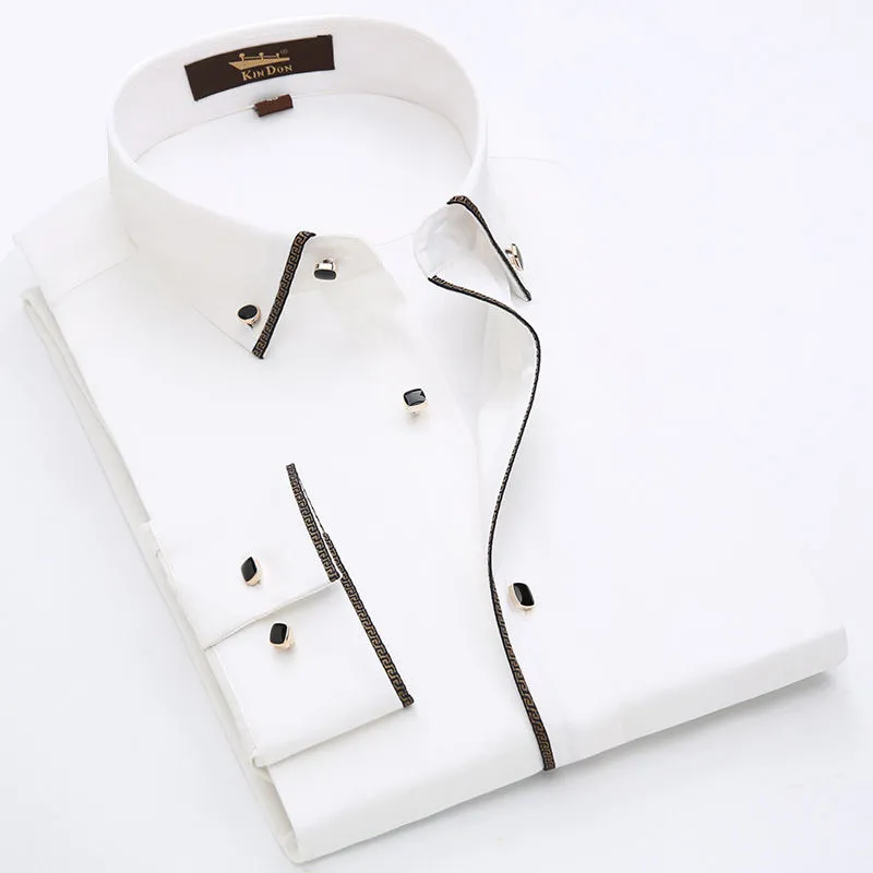 Business casual slim-fit trim shirt