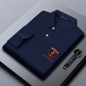 Men's Business Casual Long Sleeve Polo Shirt