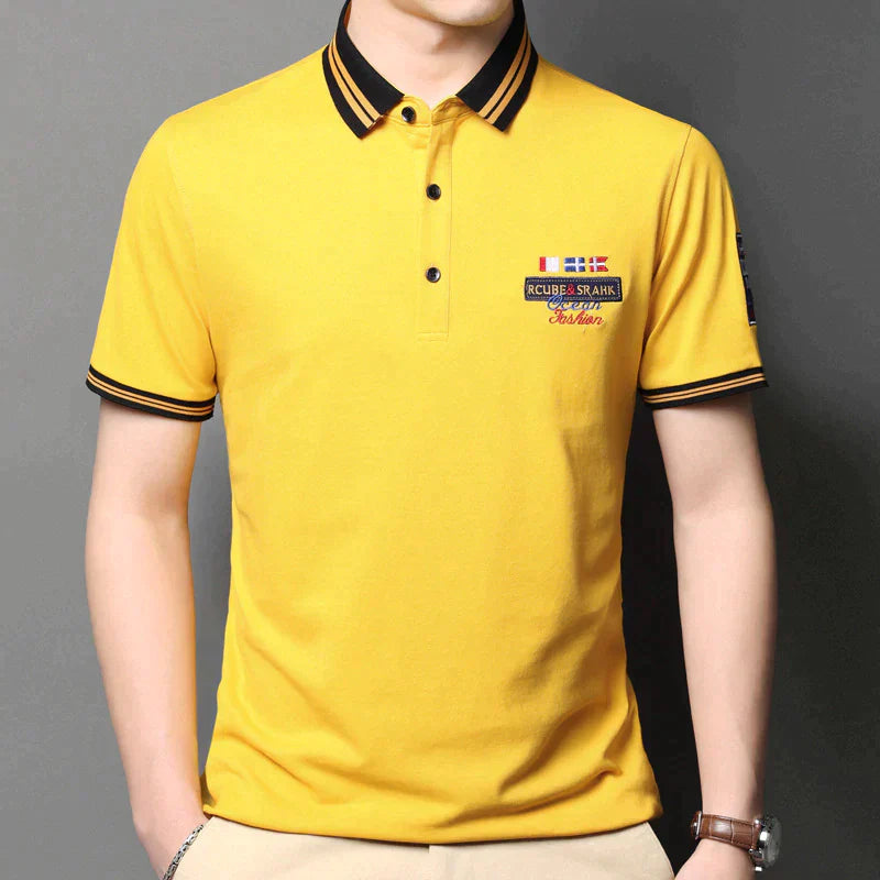 Casual Men's Embroidered Cotton T-Shirt