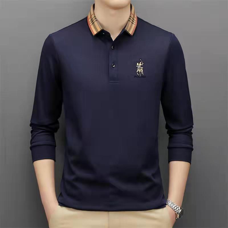 Long casual embroidered polo shirt