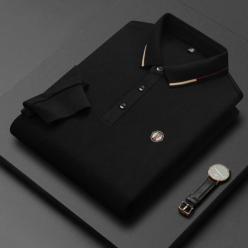 Men's Business Long-sleeved Polo Shirt