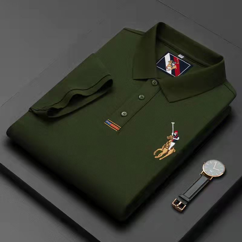 summer thin embroidered polo shirt