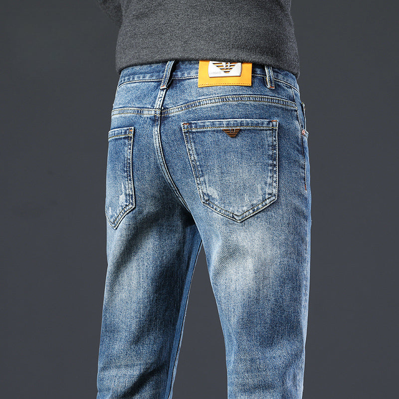 Men's Retro Slim Fit Stretch Cotton High-end Jeans