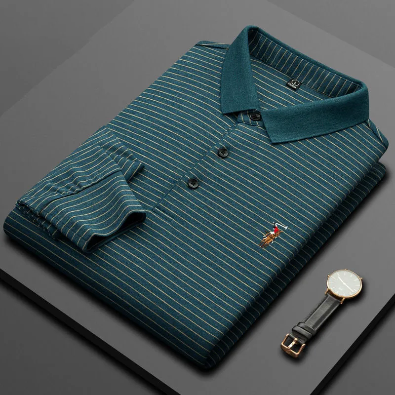 Striped embroidered polo shirt