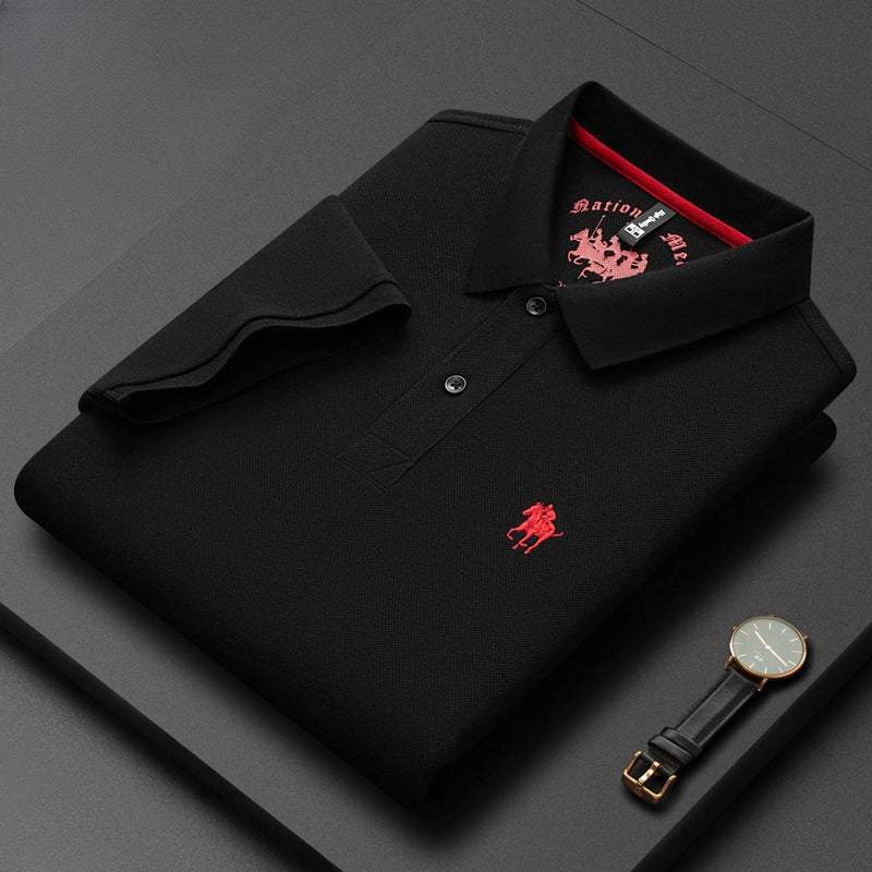 Men's Business Casual Embroidered Polo Shirt