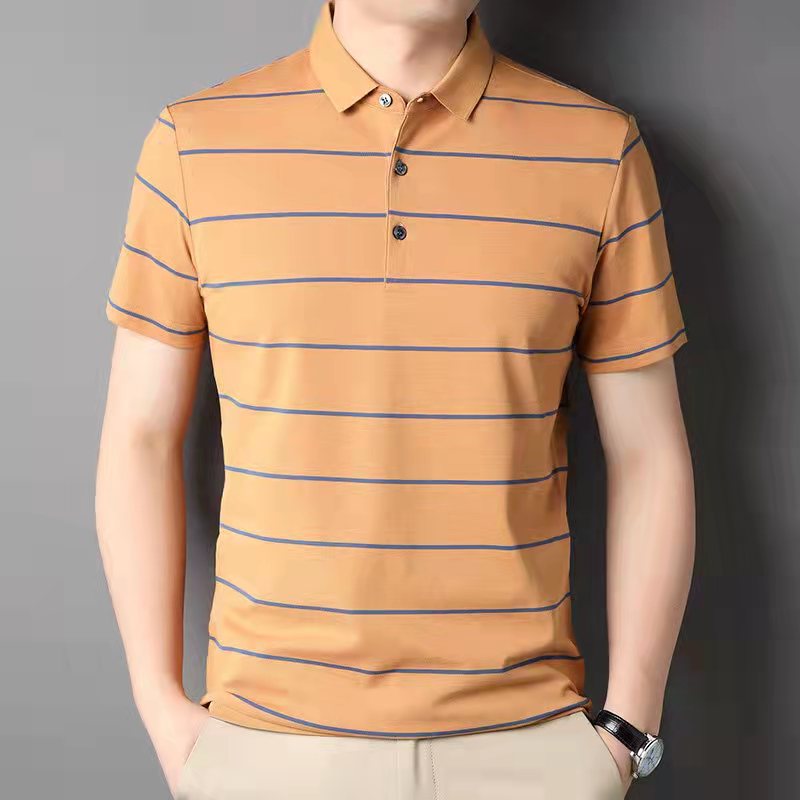 Stylish casual striped polo shirt