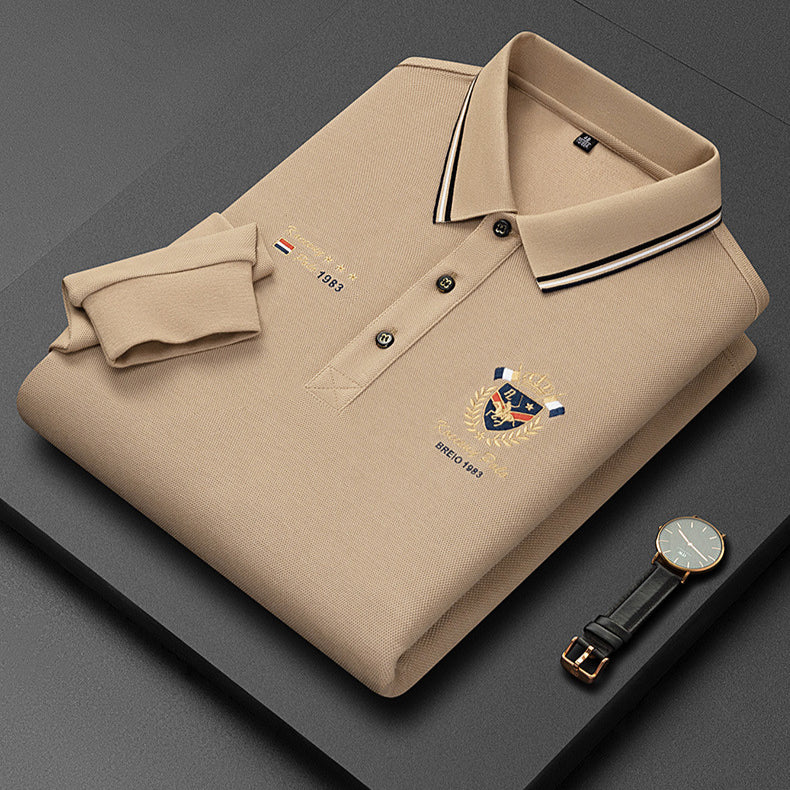 Men's Fashion Lapel Long Sleeve POLO Shirt