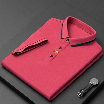 Embroidered short-sleeved polo shirt [5 Colors]