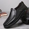 Mens Genuine Leather Soft Insole Casual Business Slip On Loafers