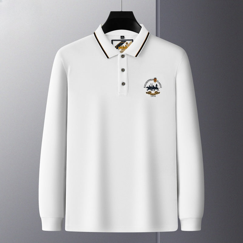 Men's Lapel Business Casual Embroidered Polo Shirt