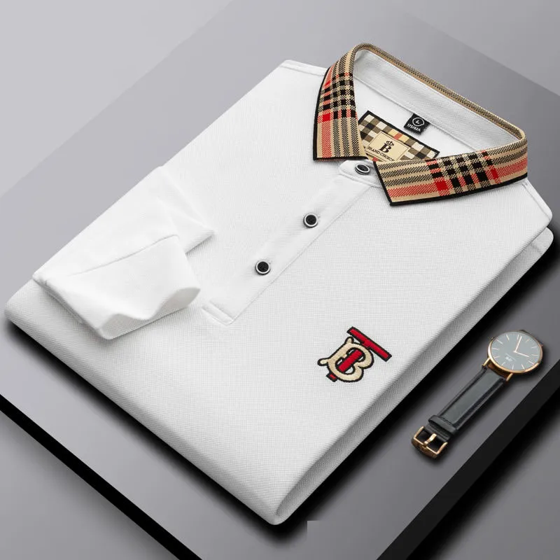 Plaid collar polo shirt