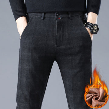 Men's Fleece Stretch Straight Casual Pants