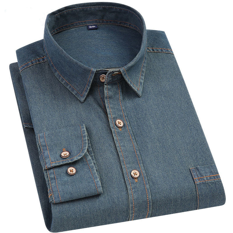 Spring cotton denim casual shirt